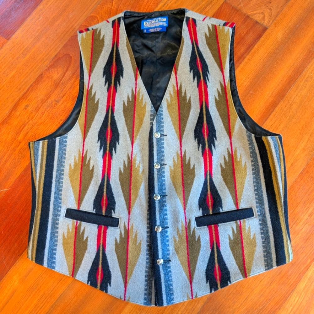 Pendleton Wool Western Print Vest - image 1